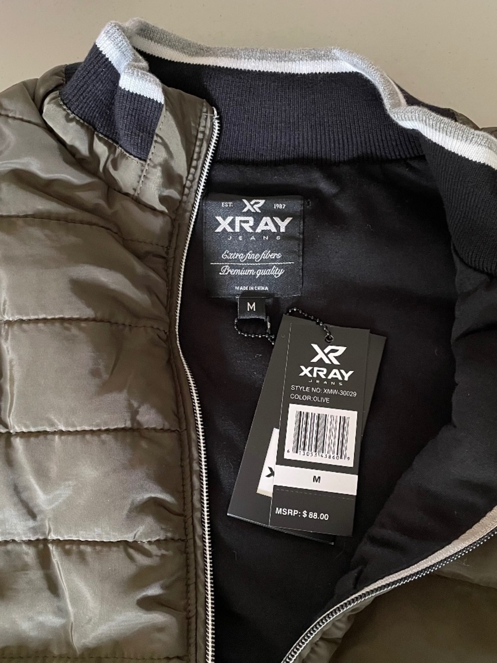 🔥NWT Puffer Vest Coat Bomber Jacket Green Black Mixed Media Gorpcore - Medium